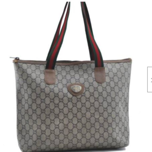 🛑  GUCCI Web Sherry Line GG Plus Tote - Picture 1 of 12